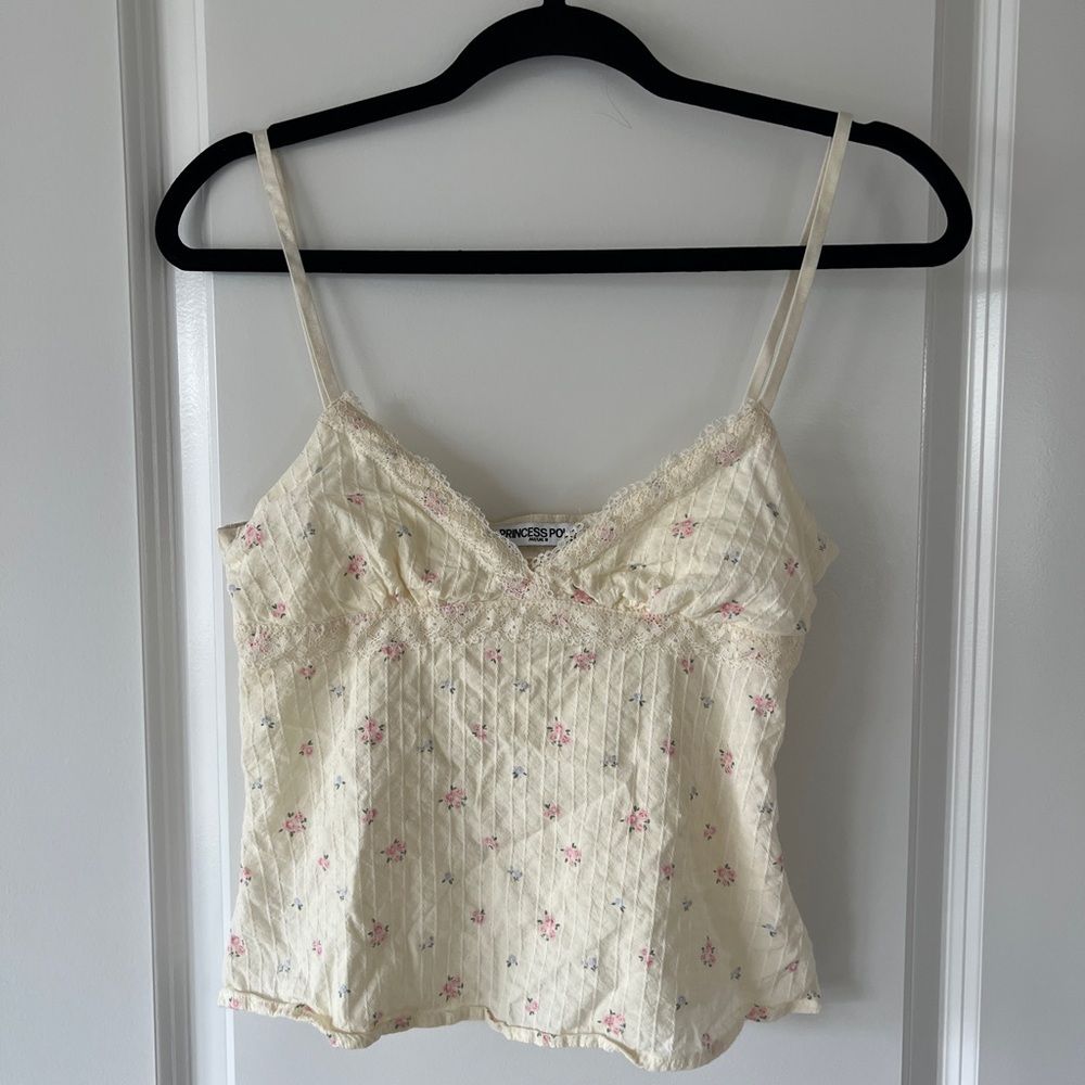 SOLD NOT AVAILABLE Princess Polly Lace-Trim Cami Top